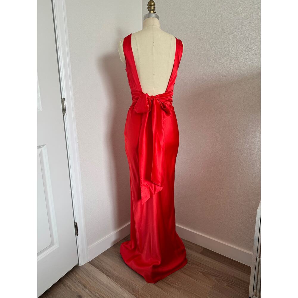 Amanda Uprichard Red Silk Satin "Rosemary" Gown Size XS Formal Evening - Picture 3 of 10